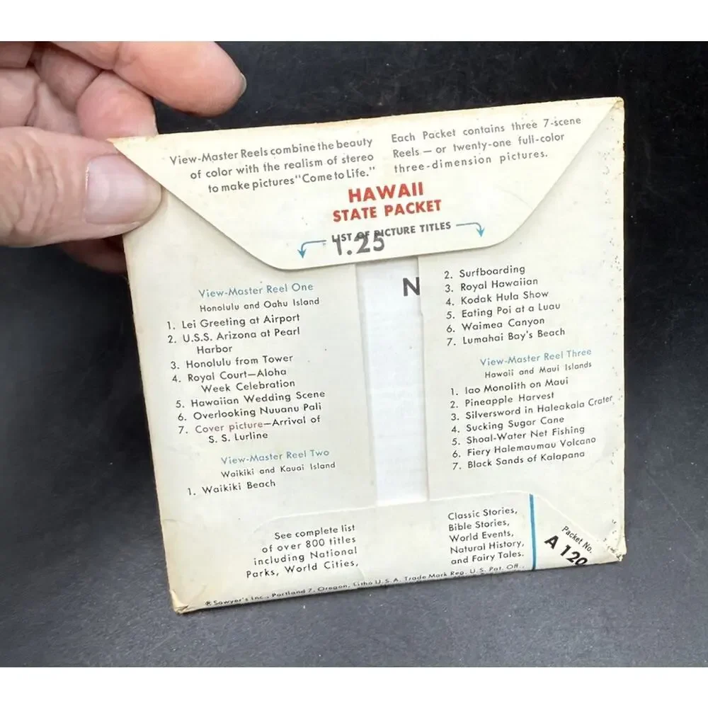 Vintage 1959 Hawaii 50th State Viewmaster Set of 3 Reels In Envelope A120